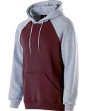 Holloway 229179 Athletic Fleece Banner Hooded Swea in Maroon/ athletic heather