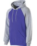 Holloway 229179 Athletic Fleece Banner Hooded Swea in Purple/ athletic heather