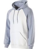 Holloway 229179 Athletic Fleece Banner Hooded Swea in White/ athletic heather