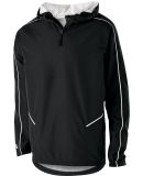 Holloway 229016 Wizard Hooded Quarter-Zip in Black/ white