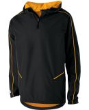 Holloway 229016 Wizard Hooded Quarter-Zip in Black/ light gold