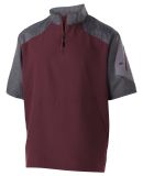 Holloway 229545 Raider Short Sleeve Quarter-Zip in Carbon print/ maroon