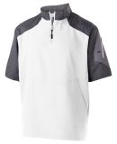 Holloway 229545 Raider Short Sleeve Quarter-Zip in Carbon print/ white