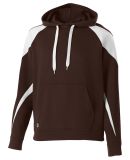 Holloway 229546 Athletic Fleece Prospect Hooded Sw in Brown/ white