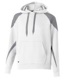 Holloway 229546 Athletic Fleece Prospect Hooded Sw in White/ charcoal heather