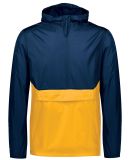 Holloway 229534 Packable Quarter-Zip Jacket in Navy/ gold