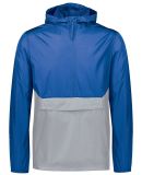 Holloway 229534 Packable Quarter-Zip Jacket in Royal/ athletic grey