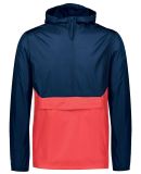 Holloway 229534 Packable Quarter-Zip Jacket in Navy/ scarlet