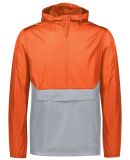 Holloway 229534 Packable Quarter-Zip Jacket in Orange/ athletic grey