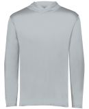 Holloway 222830 Momentum Hooded Long Sleeve T-Shir in Silver