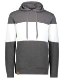Holloway 229563 All-American Fleece Colorblocked H in Carbon heather/ white