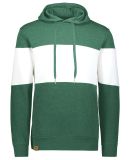 Holloway 229563 All-American Fleece Colorblocked H in Dark green heather/ white