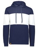 Holloway 229563 All-American Fleece Colorblocked H in Navy heather/ white