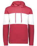 Holloway 229563 All-American Fleece Colorblocked H in Scarlet heather/ white