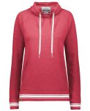 Holloway 229763 Women's All-American Fleece Funnel in Scarlet heather/ white