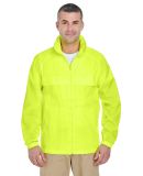 8929 UltraClub® Adult Hooded Nylon Zip-Front Pack in Bright yellow