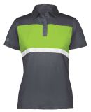 Holloway 222776 Women's Prism Bold Polo in Carbon/ lime