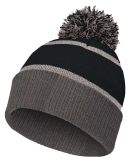 Holloway 223816 8 1/2" Reflective Knit Beanie in Black/ carbon