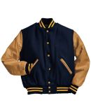 Holloway 224183 Varsity Wool Jacket in Dark navy/ light gold/ light gold