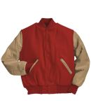 Holloway 224183 Varsity Wool Jacket in Scarlet/ cream