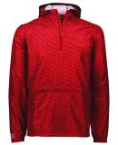 Holloway 229554 Range Hooded Packable Quarter-Zip  in Scarlet
