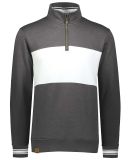 Holloway 229565 All-American Fleece Colorblocked Q in Carbon heather/ white