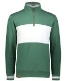 Holloway 229565 All-American Fleece Colorblocked Q in Dark green heather/ white