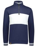 Holloway 229565 All-American Fleece Colorblocked Q in Navy heather/ white