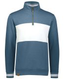 Holloway 229565 All-American Fleece Colorblocked Q in Storm heather/ white