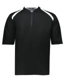 Holloway 229581 Clubhouse Short Sleeve Quarter-Zip in Black/ white