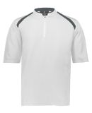 Holloway 229581 Clubhouse Short Sleeve Quarter-Zip in White/ graphite