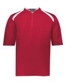 Holloway 229581 Clubhouse Short Sleeve Quarter-Zip in Scarlet/ white