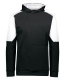 Holloway 222640 Youth Blue Chip Hooded Sweatshirt in Black/ white