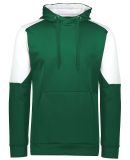 Holloway 222640 Youth Blue Chip Hooded Sweatshirt in Dark green/ white