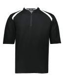 Holloway 229681 Youth Clubhouse Short Sleeve Quart in Black/ white