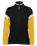 Holloway 229779 Women's Limitless Full-Zip Jacket in Black/ white/ gold