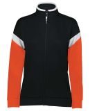 Holloway 229779 Women's Limitless Full-Zip Jacket in Black/ white/ orange