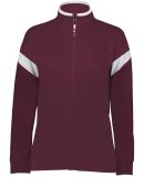 Holloway 229779 Women's Limitless Full-Zip Jacket in Maroon/ white/ maroon