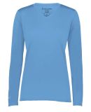 Holloway 222824 Women's Momentum Long Sleeve V-Nec in Columbia blue