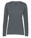 Holloway 222824 Women's Momentum Long Sleeve V-Nec in Graphite