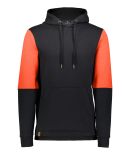 Holloway 222581 All-American Team Fleece Colorbloc in Black/ orange heather