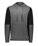 Holloway 222581 All-American Team Fleece Colorbloc in Carbon heather/ black
