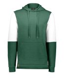 Holloway 222581 All-American Team Fleece Colorbloc in Dark green heather/ white