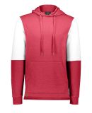 Holloway 222581 All-American Team Fleece Colorbloc in Scarlet heather/ white