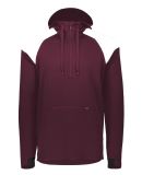 Holloway 222584 Limitless Quarter-Zip Hooded Pullo in Maroon/ white