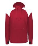Holloway 222584 Limitless Quarter-Zip Hooded Pullo in Scarlet/ white