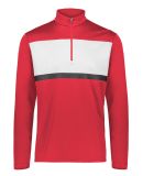 Holloway 222591 Prism Bold Quarter-Zip Pullover in Scarlet/ white
