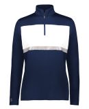 Holloway 222791 Women's Prism Bold Quarter-Zip Pul in Navy/ white