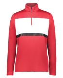 Holloway 222791 Women's Prism Bold Quarter-Zip Pul in Scarlet/ white