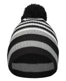 Holloway 223815 8 1/2" Spirit Pom Beanie in Black/ heather grey/ white